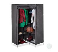 relaxdays, Armadio Componibile ad Angolo, 3 Generazione, 8 Ripiani, 2 Aste Appendiabiti, 169x100x83 cm, Antracite