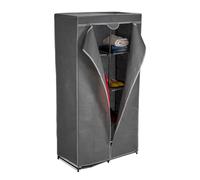 Relaxdays Armadio in Tessuto, Asta Attaccapanni e 6 Scomparti, 170x90x45 cm, Pieghevole, Rivestito in Stoffa, Antracite, Ferro, 1 pz