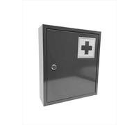 Armadietto medicinale Relaxdays, con Serratura, 3 Scomparti, HxLxP: 36 x 31 x 10 cm, per medicinali, Grigio