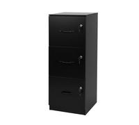 Relaxdays armadietto Portadocumenti con cartelle sospese, 3 cassetti con Serratura, 103x40x40 cm, Nero