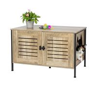 Relaxdays Armadio per lettiera per Gatti con Serratura, divisorio e Ingresso Laterale, H: 50,5x80x45 cm, Marrone