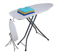 Relaxdays asse da stiro e vapore, per ferro e stiratore a vapore, 109,5x35,5 cm, appendibile, grigio