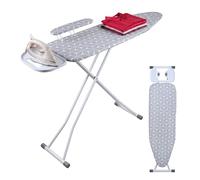 Relaxdays Asse da Stiro per Ferro a Vapore, 131x33 cm, Regolabile, Pieghevole, con Piano per Maniche, Bianco/Grigio