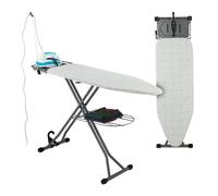 Relaxdays ASSE da Stiro Pieghevole, Tavolo Ferro a Vapore, Piano per Stirare Salvaspazio 123x39 cm,Copriasse, Verde Nero