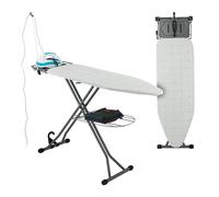 Relaxdays ASSE da Stiro Pieghevole, Tavolo Ferro a Vapore, Piano per Stirare Salvaspazio 123x39 cm,Copriasse, Verde Nero