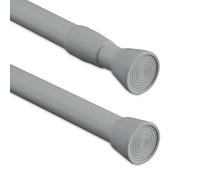 Relaxdays Asta a Pressione per Tende, Telescopica, Bastone Estensibile 120-220 cm, Appendiabiti, Acciaio Inox, Grigio