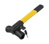 Relaxdays Lenkradkralle für Das, Blocco Volante Regolabile, antifurto per Auto, Universale, Acciaio, Giallo/Nero, 70% 30% plastica, 1 Pezzo