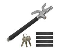 Relaxdays Antifurto Bloccasterzo Auto Universale, Lucchetto Blocca Volante, Protezione Sterzo Regolabile, Acciaio, Nero