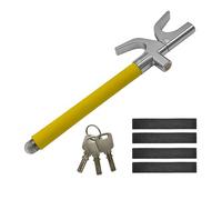 Relaxdays Antifurto Bloccasterzo Auto Universale, Lucchetto Blocca Volante, Protezione Sterzo Regolabile,Acciaio, Giallo