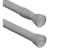 Relaxdays Asta a Pressione per Tende, Telescopica, Bastone Estensibile 66-110 cm, Appendiabiti, Acciaio Inox, Grigio