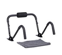 Relaxdays, Attrezzo per Addominali Ab Roller, con Piedi di Appoggio, Potenziamento Muscolare Unisex Adulto, Nero, 50 x 60 x 50 cm