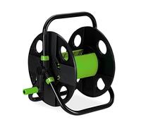 Relaxdays Avvolgitubo, Carrello Bobina Riavvolgitubi, Pompe da 30m 1/2", per Irrigazione, Acciaio, Plastica, Nero Verde