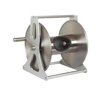 Relaxdays Avvolgitubo in Acciaio Inox, per Tubo 50 m (1/2"), Parete o Pavimento, A x L x P: 31 x 50 x 36 cm, Argento