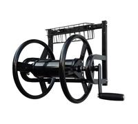 Relaxdays Avvolgitubo, Inox, 40 m, Montaggio a Parete, Attacco a Scatto, HxLxP: 56 x 48 x 42 cm