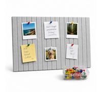 Relaxdays bacheche in feltro autoadesive set da 2, 60x40 cm, grigio scuro | per ufficio/casa, con spilli