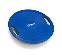 Relaxdays Balance Board, Ø 40 cm, Tavoletta Propriocettiva Antiscivolo, Pedana Equilibrio con Manici Laterali, Color Blu Unisex Adulto, 10 x 40 x 40 cm