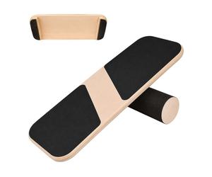 Relaxdays Balanceboard quadrato in legno con ruota