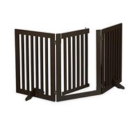 Relaxdays Cancelletto Bambini, Barriera per Cani e Neonati, 3 Pannelli, Recinzione per Scale, MDF, 70x154 cm, Marrone, Fibra di Legno