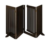 Relaxdays Cancelletto per Bambini, Barriera per Cani e Neonati, 4 Pannelli, Recinzione per Scale, MDF, 92x207cm, Marrone, Fibra di Legno