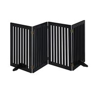 Relaxdays Bambini Cancelletto per Animali, Barriera per Cani e Gatti, Recinzione per Scale, Cancellino HxL: 92x206,5 cm, Nero, Fibra di Legno, 1 pz