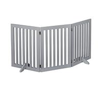 Relaxdays Cancelletto per Bambini, Barriera per Cani e Neonati, Recinzione per Scale, Cancellino HxL 70 x 154 cm, Grigio, Fibra di Legno