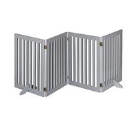 Relaxdays Cancelletto per Bambini, Barriera per Cani e Neonati, Recinzione per Scale, Cancellino HxL 70 x 207 cm, Grigio, Fibra di Legno