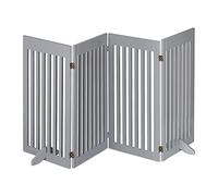 Relaxdays Cancelletto per Bambini, Barriera per Cani e Neonati, Recinzione per Scale, Cancellino HxL 92 x 207 cm, Grigio, Fibra di Legno, 1 pz