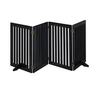 Relaxdays Cancelletto per Bambini, Barriera per Cani e Neonati, Recinzione per Scale, Cancellino HxL: 70 x 205 cm, Nero, Fibra di Legno