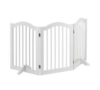 Relaxdays Cancelletto per Bambini, HLP 70x154x30 cm, Barriera a 3 Pannelli per Cani e Neonati, Recinzione Scale, Bianco, bambù