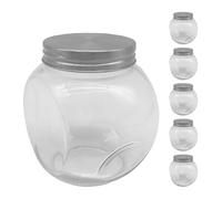 Relaxdays Barattoli per Caramelle, Set 6x480 ml, Trasparente/Argento | Candy Bar, coperchio inox