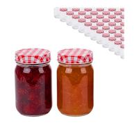 Relaxdays Barattoli, set 50 pz, 400 ml, tappo twist-off, trasparenti | per conserve e marmellate, grandi