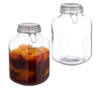 Relaxdays Barattoli, set da 2, 3 l, trasparenti