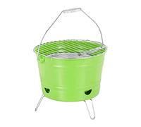 Relaxdays Barbecue Portatile, Mini Grill Rotondo, Griglia da Esterno, Balcone, Campeggio, a Carbonella, Ø 27cm, Verde
