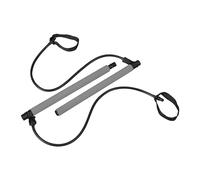 Relaxdays Barra Elastici Fitness Pilates, Kit Bastone e Bande di Resistenza, Attrezzi Allenamento Casa, Workout, Grigio