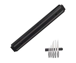 Relaxdays Barra Magnetica a Parete, Porta Utensili, Supporto da Cucina, Coltelli & Attrezzi, Plastica, L 33 cm, Nero