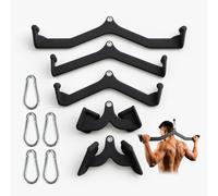 Relaxdays Barra per LAT Machine 5-in-1, Acciaio, Rivestita in PVC, Nera | Pulldown, remata, acciaio e PVC, prese antiscivolo