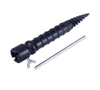 Relaxdays Base da Giardino, per ombrelloni e stendibiancheria, da avvitare, Spessore Asta 25 mm, picchetto 29 cm, Nero