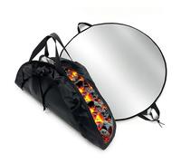 Relaxdays Base ignifuga, rotonda, griglia e braciere, Ø 100 cm, base antincendio, 5 strati, nero/argento