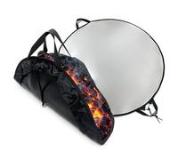 Relaxdays Base ignifuga, rotonda, griglia e braciere, Ø 60 cm, base antincendio, 5 strati, nero/argento