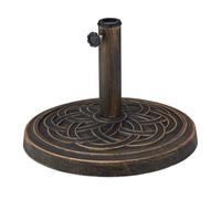 Relaxdays Piedistallo per Ombrellone Rotondo Ø45 cm – per aste 34–48 mm, per esterni, bronzo nero
