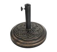 Relaxdays Base per Ombrellone, Aste 34-48 mm, Ø 45 cm, Vintage Nero/Bronzo, 31x45x45 cm