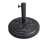 Relaxdays Base per ombrellone, aste 34-48 mm, Diametro 45 cm, Vintage, Rotonda, Nero, 31x45x45 cm