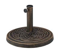 Relaxdays Base per Ombrellone, per Aste da 34-48 mm, Resistente alle Intemperie, Giardino e Balcone, Ø 45cm, Bronzo Nero, Poliresina, Acciaio, Plastica
