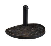 Relaxdays Base per Ombrellone Semicircolare, da Esterno, Appesantito, Giardino & Terrazza, Aste D 38mm, 50x32, Marrone