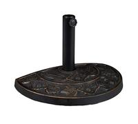 Relaxdays Base per Ombrellone Semicircolare, da Esterno, Appesantito, Giardino & Terrazza, Aste D 38mm, 50x32, Marrone