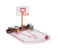 relaxdays Basket Alcolico, 6 Bicchierini da Shot, Cesto + Palla, Gioco per Feste,Pallacanestro,22,5x24x44 cm,trasparente Ragazzo, multicolore, Set da 1 Pz