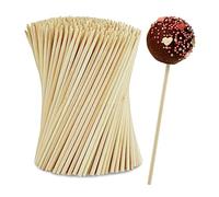 Relaxdays Bastoncini in Legno per Cake Pop, 250 Stecchini Lecca-Lecca, Zucchero Filato, Spiedini L:15 cm, Color Naturale