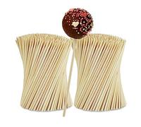 Relaxdays Bastoncini in Legno per Cake Pop, 600 Stecchini Lecca-Lecca, Zucchero Filato, Spiedini L:15 cm, Color Naturale