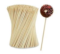 Relaxdays Bastoncini per Cake Pops, 400 Stecchi in bambù Lunghi 15 cm, Kit Prodotti per la Pasticceria, Naturali, Set 400x