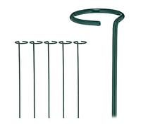 Relaxdays Bastoncini per Piante in Metallo, Set da 6 Ausili per Rampicanti, Supporti Piantine, L: 40 cm, Verde Scuro, Acciaio, 40 x 6 x 6 cm